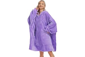 Kipswiza Blanket Hoodie - Wearable Blankets Oversized Cozy Flannel Sweatshirt Blanket as Gifts for Adult Women Men