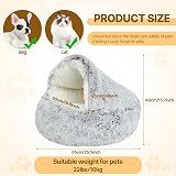 YAGE Calming Plush Dog Bed Grey Under 10kg Cozy Donut Cave Bed view 5