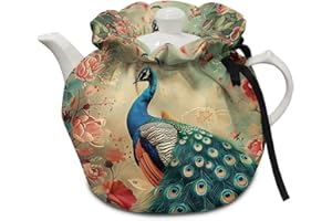 CREAMIC Peacock Tea Cozy for Teapot Insulated Large Teapot Cover to Keep Warm Tea Kettle Cover Machine Washable for Home Kitchen Tea Party Table Decor