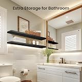 STOREMIC Floating Shelves Black Set of 3 40 cm Easy to Install view 3