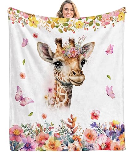 Sletop Giraffe Print Flannel Throw Blanket – Cozy & Cute Gift For All Ages - View #3