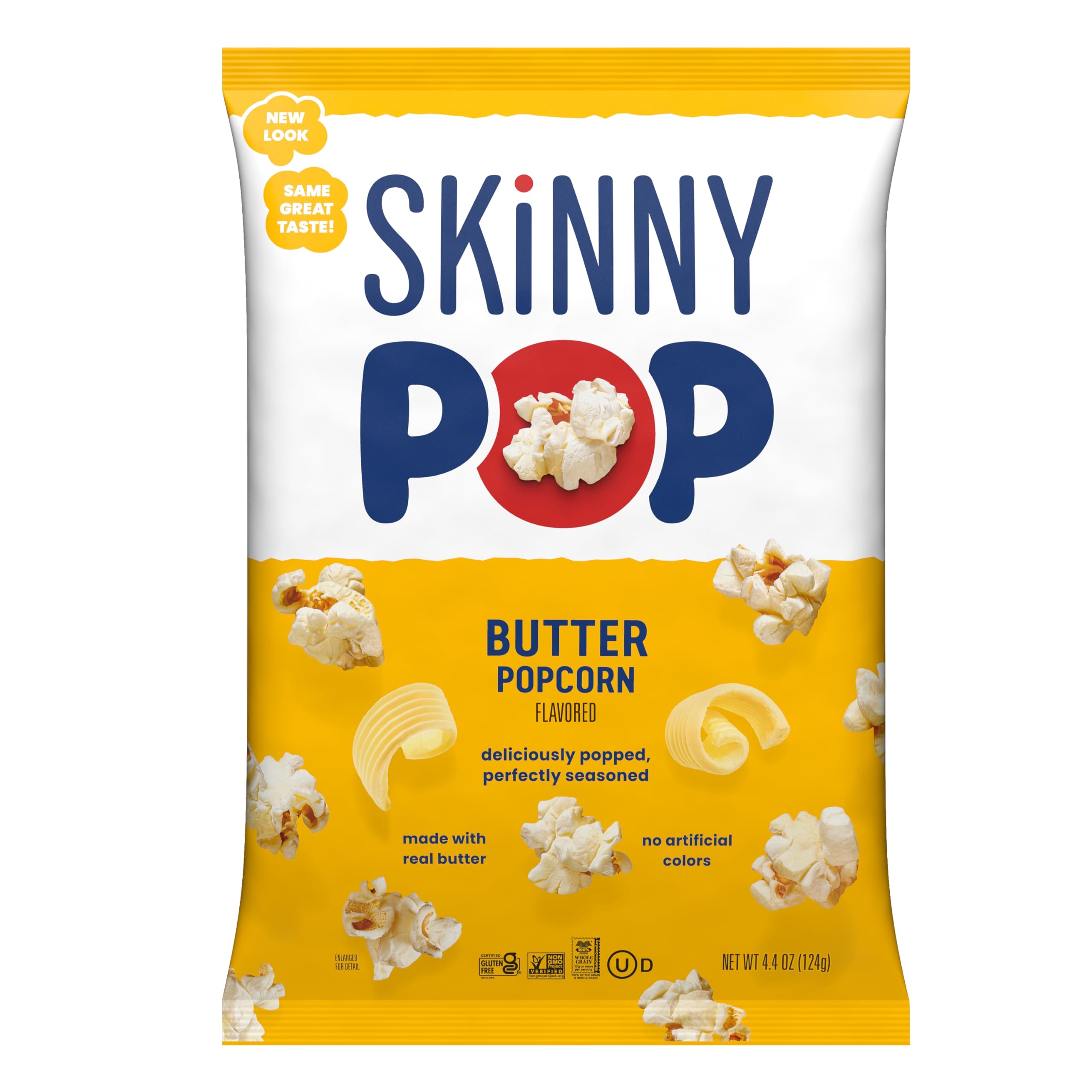 Photo 1 of * Two pack* BB 10.11.25* SkinnyPop Popcorn, Butter, Made with Real Butter, Whole Grain Snack, 4.4oz Bag