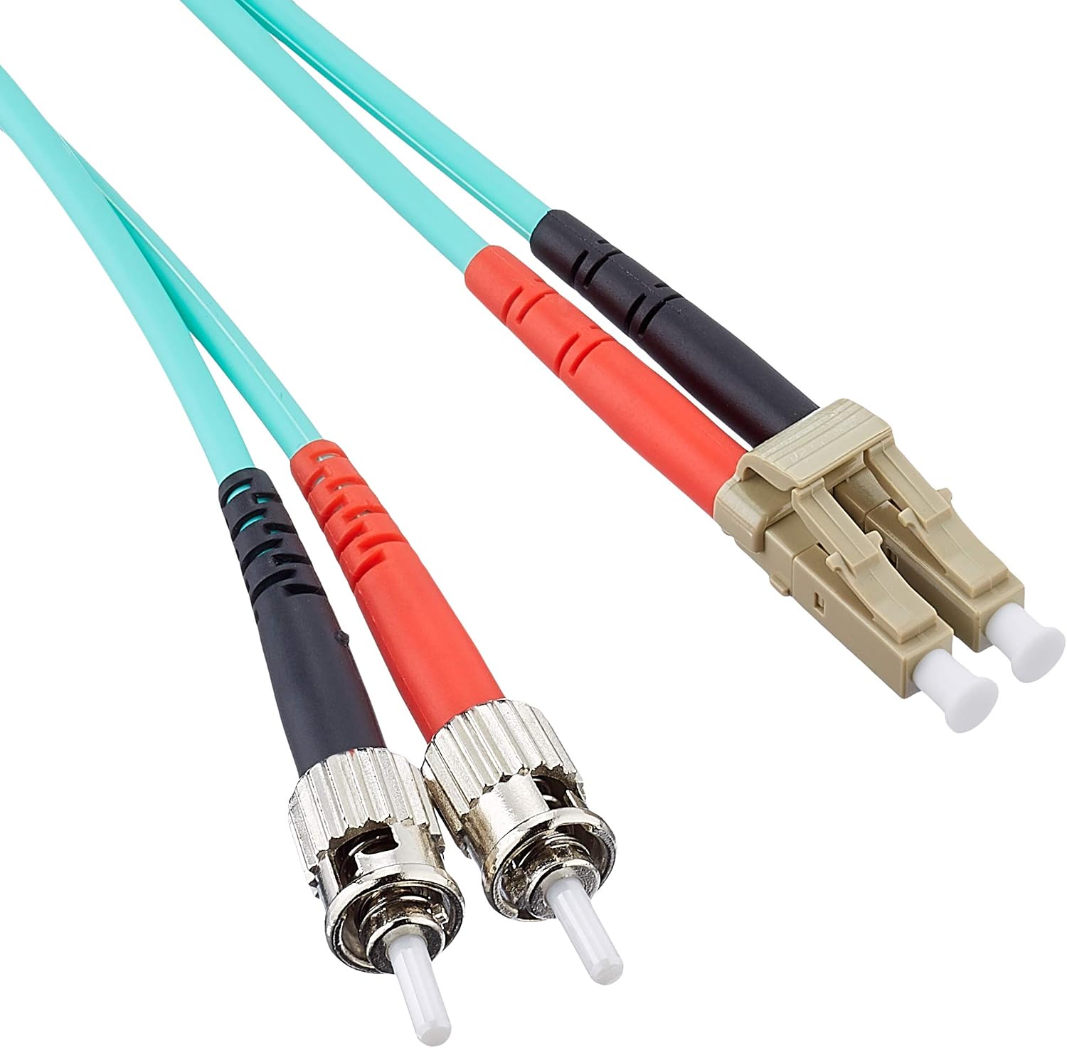 Nenco 1 m LC-ST MM Duplex Fibre Patch Networking Cable - Aqua, 3m
