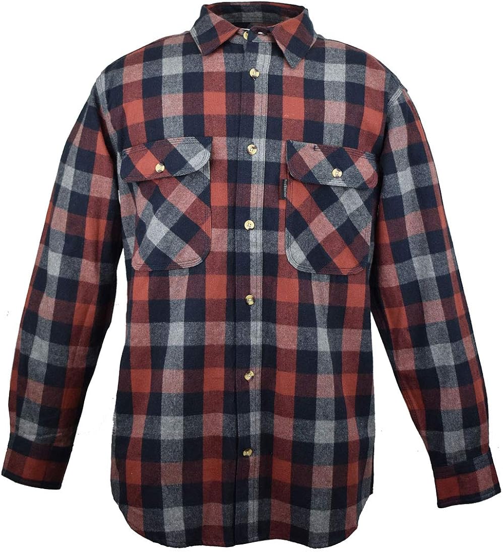 Amazon.com: Five Brother Men's Heavyweight Flannel Shirt, Big and Tall: Clothing
