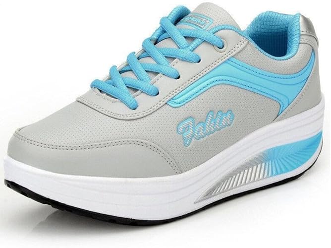 Amazon Cybling ファッションレディースアスレチックexerciseウォーキングシューズアウトドアスポーツランニングウェッジスニーカー カラー ブルー Cybling スノートレーニング