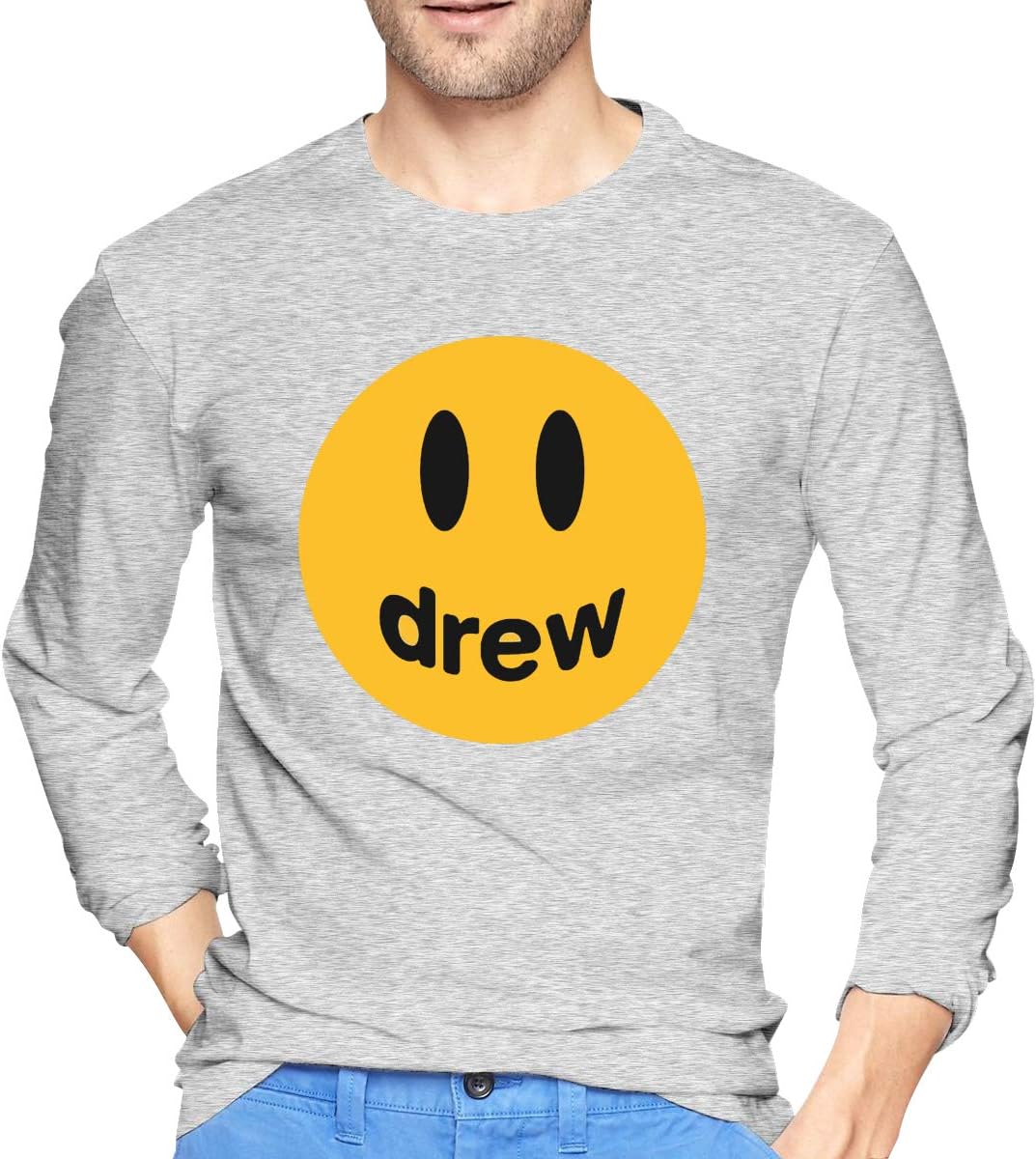 Justin Bieber Drew Men's Long Sleeve T-Shirts,Long Sleeve T-Shirts for Men's