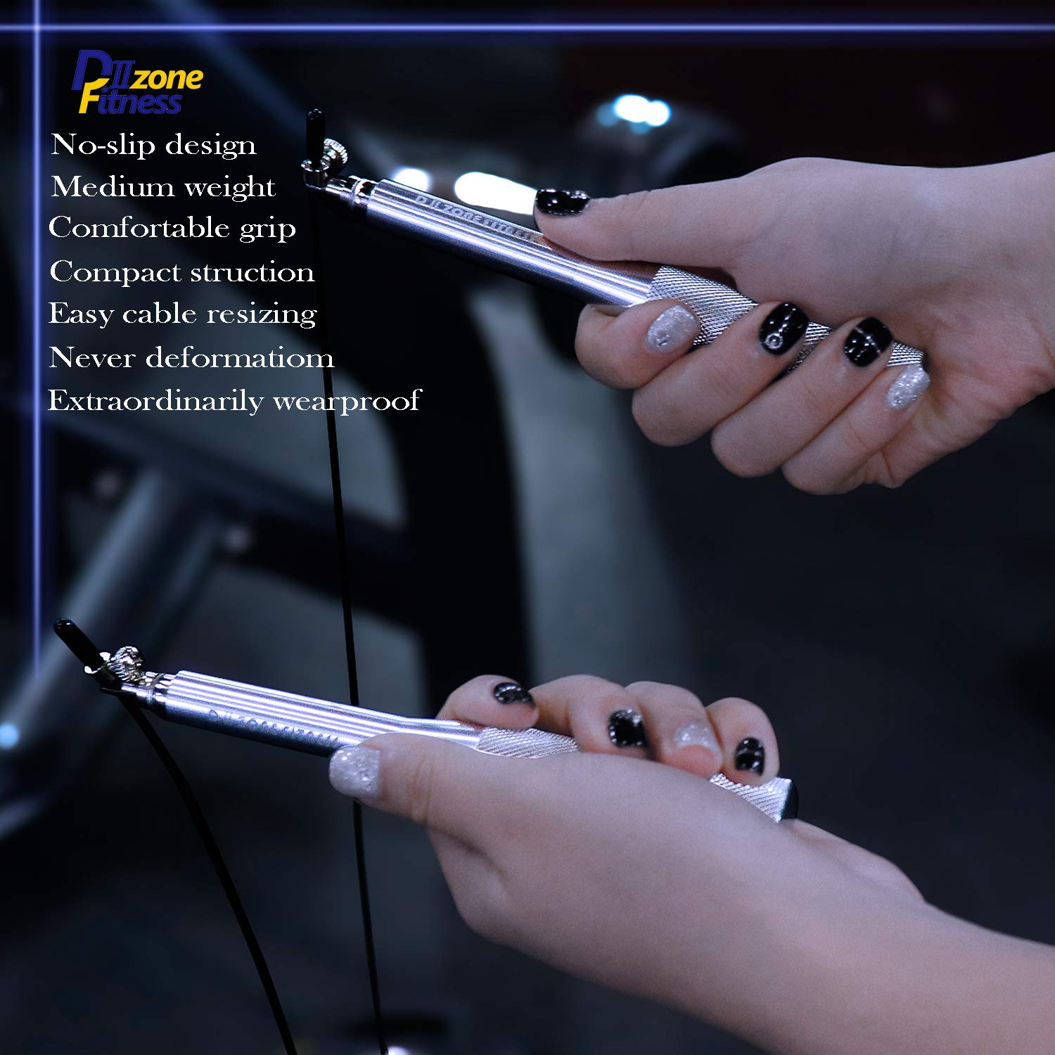 D Ⅱ ZONE FITNESS Men&Women Adjustable High Speed Jump Rope with Aluminum Handle and Wire Rope for Fitness Skipping