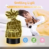 Eygerur Goku 3D LED Night Light with Remote Touch 7 Colors 16 Colors USB Bedside view 5