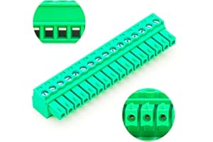 GENERIC Tcenofoxy 3.81mm 2/3/4/5/6/7/8/9/10/11/12/13/14/15/16/18/20/24 Pin Phoenix Connector PCB Screw Terminal Block Connector (2Pcs 3.81M-16Pin)