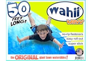 Wahii Giant Backyard Water Slide - Adult and Teens Heavy Duty Lawn Water Slide 50' x 10'