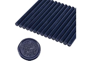 Yoption 15 Pcs Navy Blue Glue Gun Sealing Wax Sticks for Wax Seal Stamp, Great for Wedding Invitations, Christmas Cards, Enve