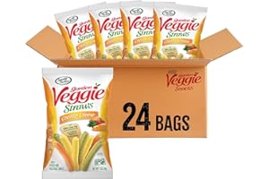 Sensible Portions Garden Veggie Snacks - Veggie Straws, Snack Size, Cheddar Cheese, 1 Oz (Pack of 24)