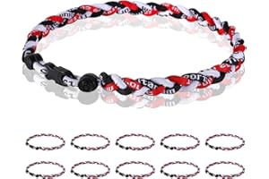 Midtatus 12 Pack Baseball Necklace 18inch, Team Gift for Baseball Funs, Three Braided Titanium Tornado Rope Design, with Muti - Color for Pick