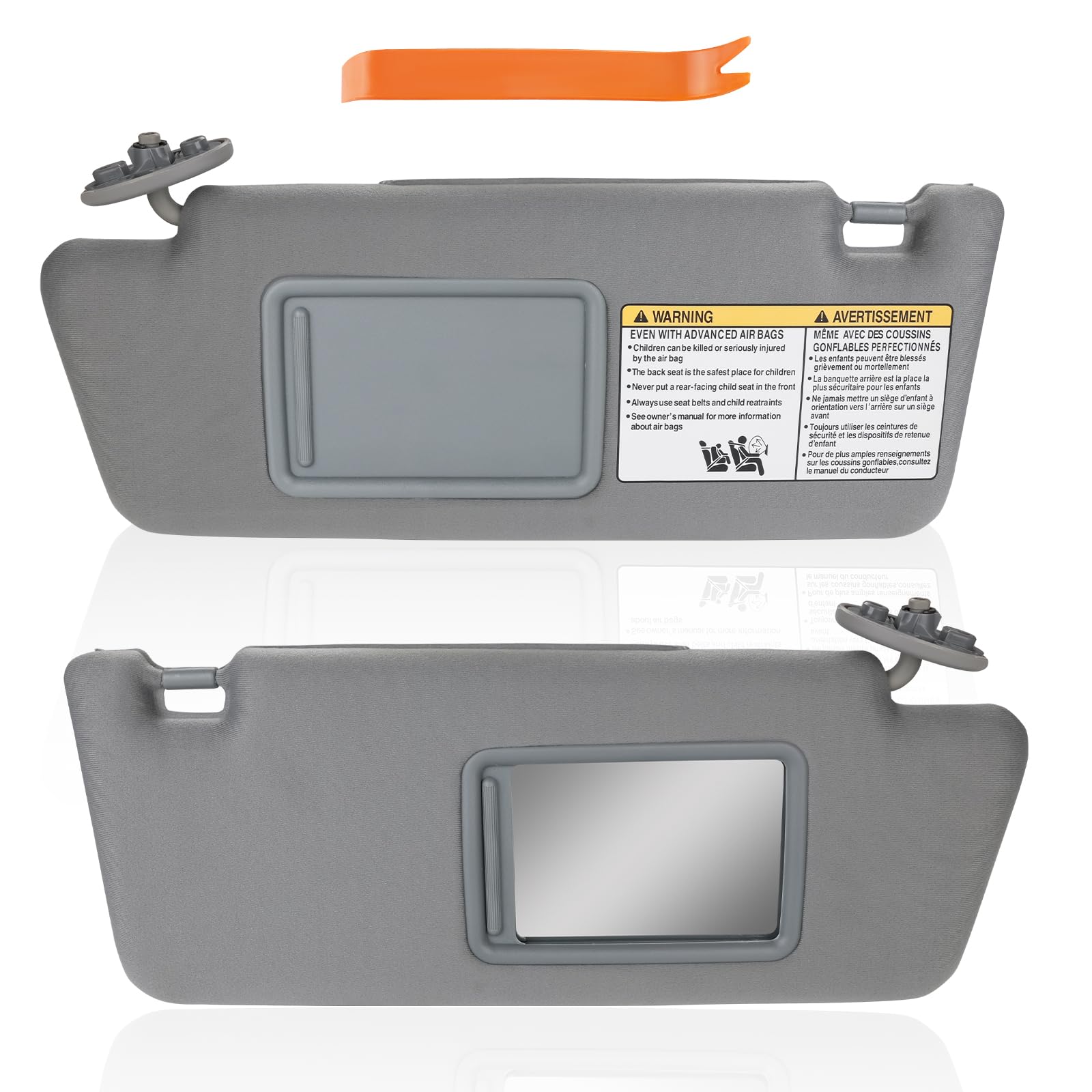 Photo 1 of JDMON Sun Visor Pair Left Driver and Right Passenger Side Compatible with Toyota Tacoma 2005-2012 Replaces 74320-04181-B1 74320-04180-B1 74310-04081-B0 74320-04180-B0(Gray)