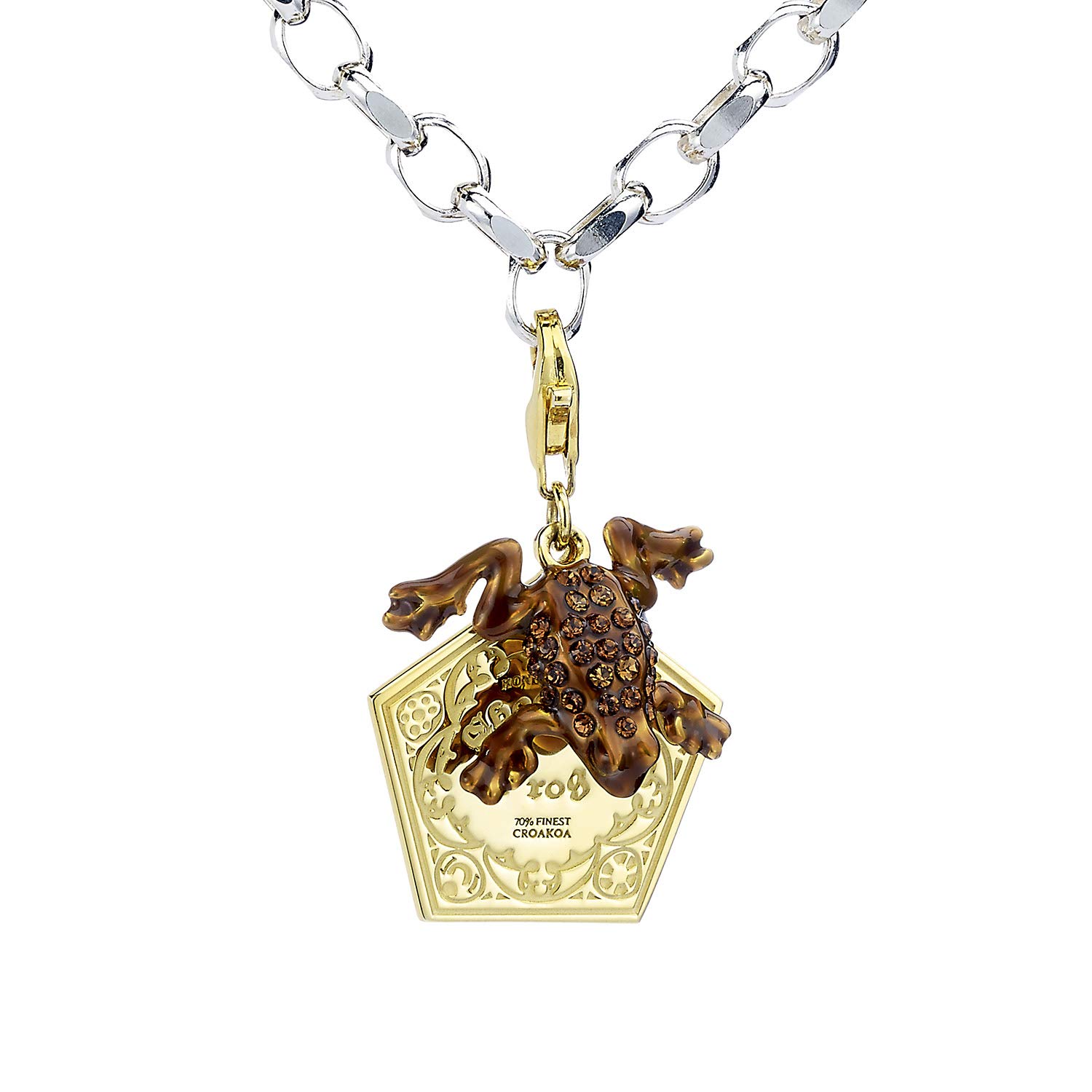 Official Harry Potter Sterling Silver Chocolate frog Clip on Charm Embellished with Swarovski® Crystals by The Carat Shop