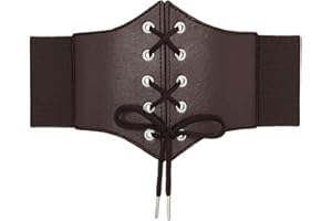 WERFORU Kids Corset Elastic Belt Girls for Dress Child Wide Lace-up Tied Waist Belt