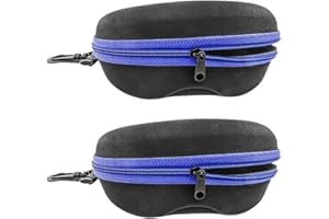 INNOLIFE Zipper Hard Shell Sunglasses Cases, Portable Travel Eyeglasses Cases with Plastic Hook for Men Women