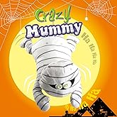 SUNLIN Interactive Halloween Mummy Cute Soft Plush Toy for Adults & Kids 3+, Touch & Sound Activated Prank with Sound & Glowing Eyes, Scary Party Supplies Home Decor
