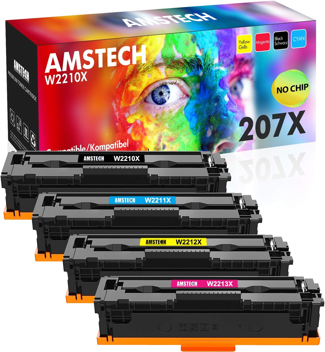 Cartridge JetWorld Toner Cartridge HP 207A W2210A Color Laserjet Pro M255dw M255nw Mfp M282nw Mfp M283cdw Mfp M283fdn Mfp M283fdw 135k Black With Chip 1196409 - Foto 6