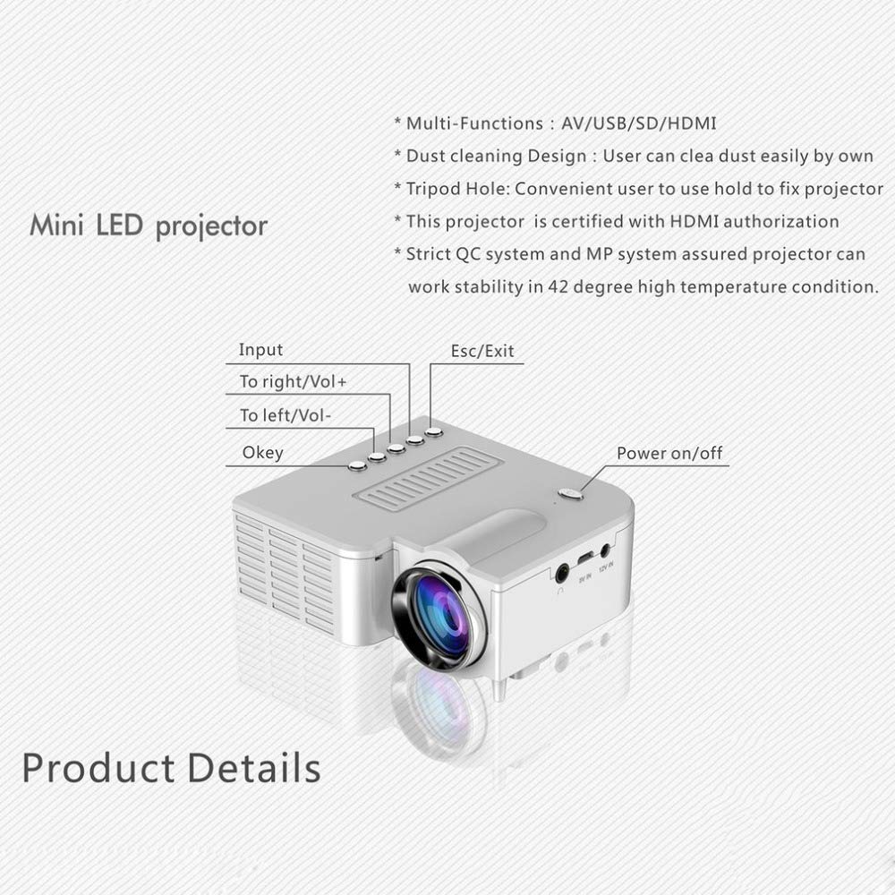 Proyector para El Hogar, Mini Proyector Portátil En Miniatura ...