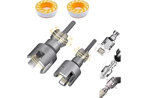 NEINEI Integrated Internal & External Pipe Threading Tool with Sealant Tape Dual-Function PVC Pipe Threader Kit, 1/2" 3/4" 1" Dies, Electric Drill Compatible for Plumbing, DIY, HVAC (1/2"+3/4")