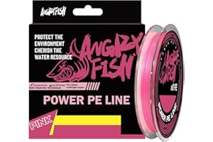 ANGRYFISH PE Braided Fishing Line - High-Visibility to Anglers, Invisible to Fish - Ultra-Strong & Abrasion Resistant - Thinner Diameter for Longer Casts - Saltwater Freshwater Use - Pink/Orange