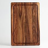 EVERBBKING Acacia Wood Cutting Board for Kitchen Wooden Cutting Board with Deep Juice Groove and Handles, Wooden trays for meat, fruit and cheese