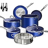 Deluxe DUXANO 14PC Healthy Pots and Pan With 9H Anti-scratch Coating, 2-Layer Non-Stick Ceramic&PFAS Free, Sensitively&Evenly Induction Cooking, Enhanced Flavor with Infrared Cookware, Dishwasher Safe