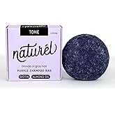Naturel Purple Toning Shampoo Bar, Blonde or Grey Hair Toning Shampoo Bar with Biotin and Almond Oil, Vitamin B5 and E, Vegan, Zero Waste, Cruelty Free, Made in USA