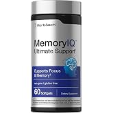 Horb&auml;ach Memory IQ Brain Support Supplement | 60 Softgels | Focus 7 Memory Ultimate Support | Non-GMO, Gluten Free Formula