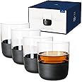 Villeroy & Boch - Manufacture Rock whisky glass set, 4 pces, crystal glass with matt black base, capacity 250 ml