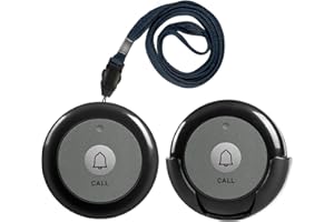 SYNLETT Wireless Call Buttons for Wireless Calling System Nurse Call System for Customer Elderly Seniors Residents Restaurant Clinic Nursing Home Care Facilities 2 PCS Black