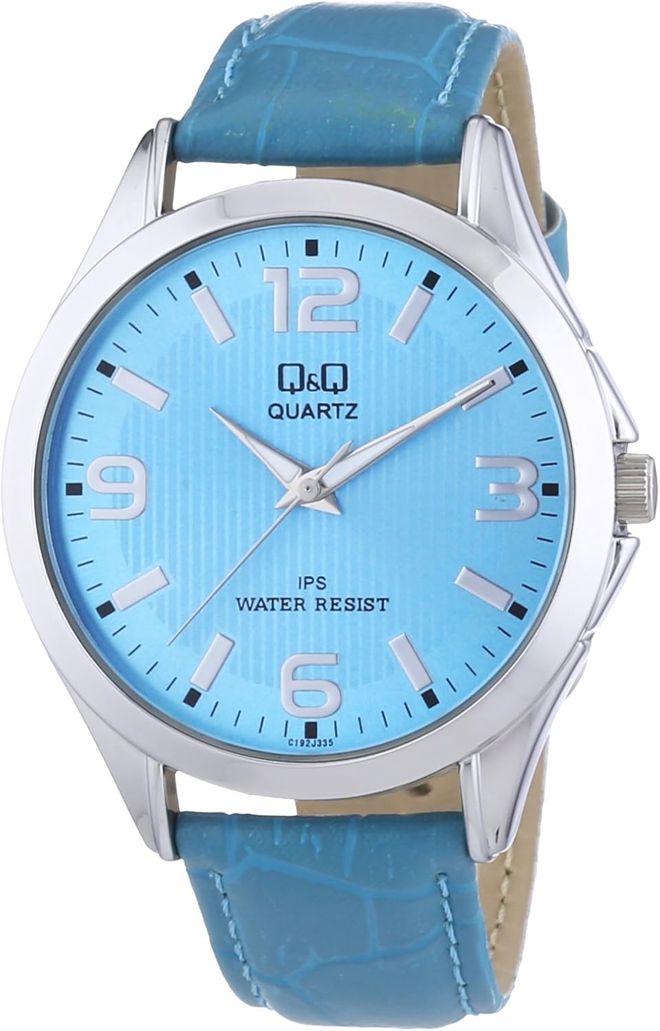 Q Q &Unisex Quartz Watch with White Dial Analogue Display and Gold