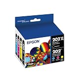 EPSON 202 Claria Ink High Capacity Black & Standard Color Cartridge Combo Pack (T202XL-BCS) Works with Workforce WF-2860, Expression XP-5100