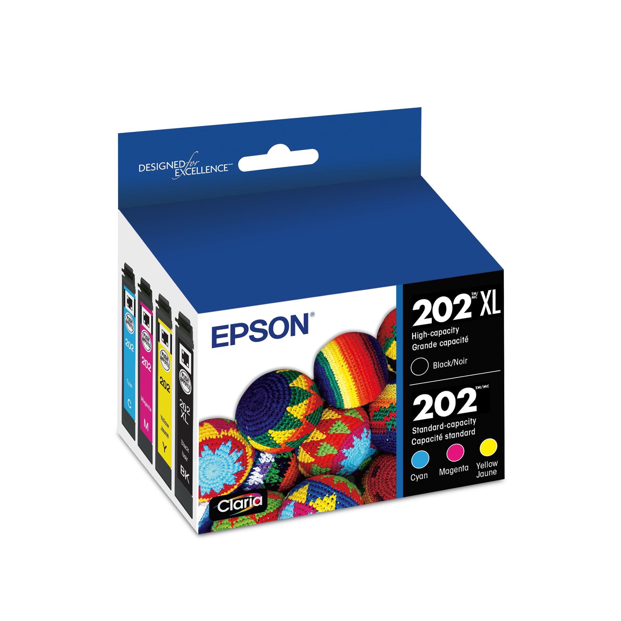 Photo 1 of EPSON 202 Claria Ink High Capacity Black & Standard Color Cartridge Combo Pack (T202XL-BCS) Works with WorkForce WF-2860, Expression XP-5100