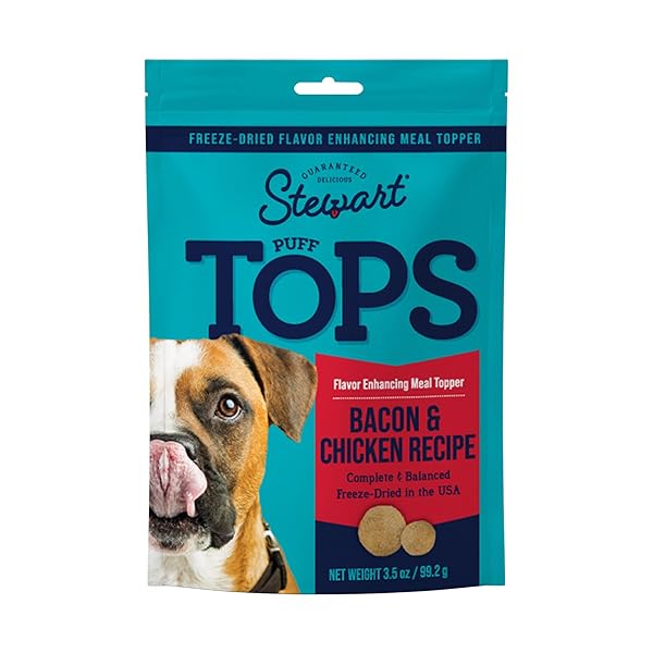 STEWART FREEZE DRIED DOG FOOD TOPPER, PUFFTOPS, BACON,...