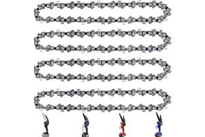 Eyoloty 6 Inch Mini Cutter Chainsaw Chain,6 Inch 1/4" LP Pitch, .043'' Gauge,37 Drive Links,Replacement Chains Fits All 6 inch Cordless Electric Mini Portable Battery Handheld Chainsaws (4 Chains)