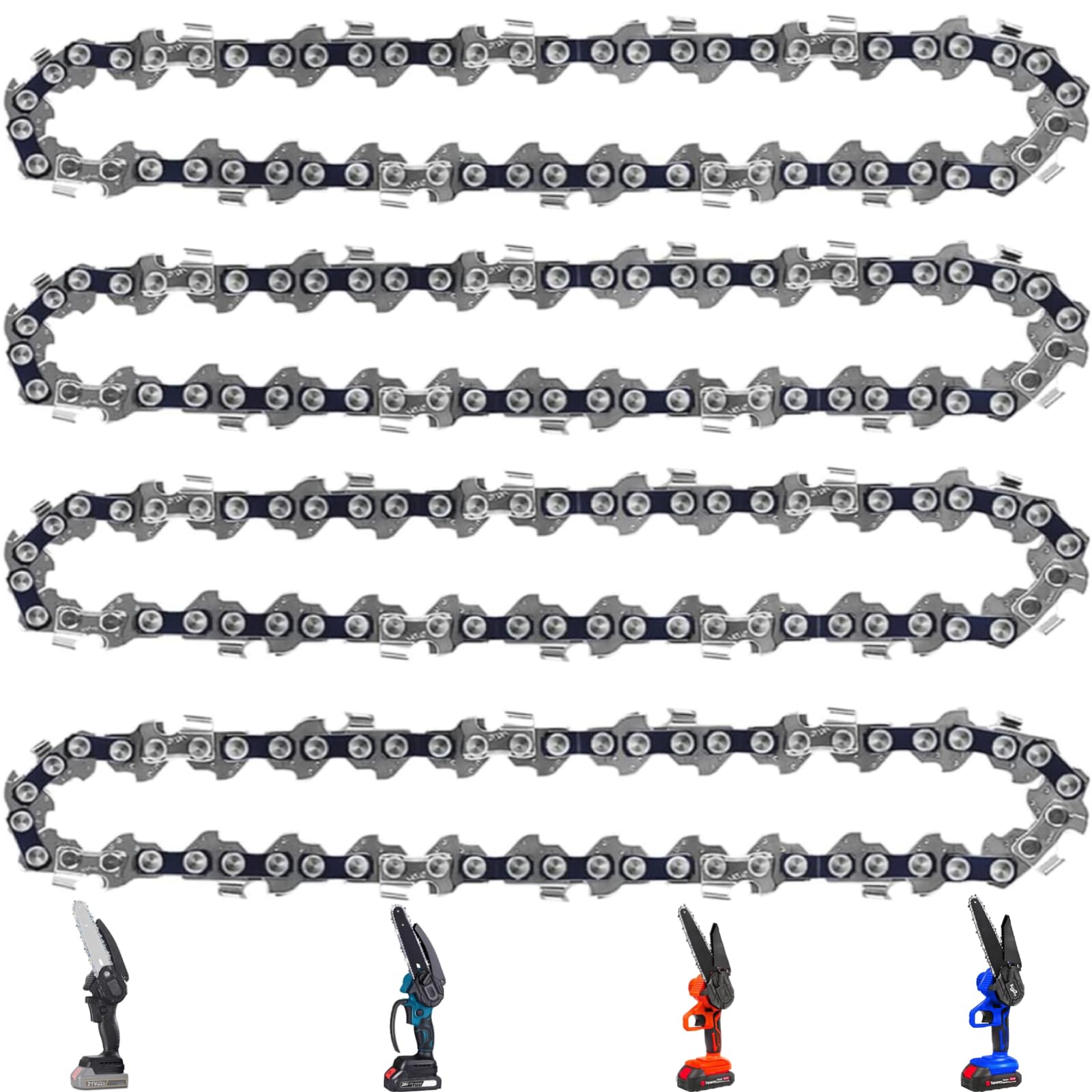 Photo 1 of ** ONLY ONE ** Eyoloty 6 Inch Chainsaw Chain,6 Inch 1/4" LP Pitch, .043'' Gauge,37 Drive Links,Replacement Chains Fits All 6 inch Cordless Electric Portable Mini Chainsaws for Pruning Shears Wood Cutting (4 Pack)
