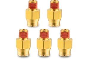 ANRIWT 1/2" DOT Air Fittings,DOT Brass Push to Connect Fitting, Air Brake Line Fittings Connector - Male Straight 1/2" Tube OD x 1/4" NPT for Trucks Trailers Use and Air System (5PCS)
