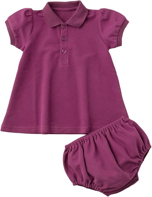 Amazon Co Jp Angeliebe エンジェリーベ ベビー服 親子ペア可 オリジナル ポロ ワンピース ブルマ セット 赤ちゃん ベビー 女の子 半袖 親子コーデ 60 70 パープル 服 ファッション小物