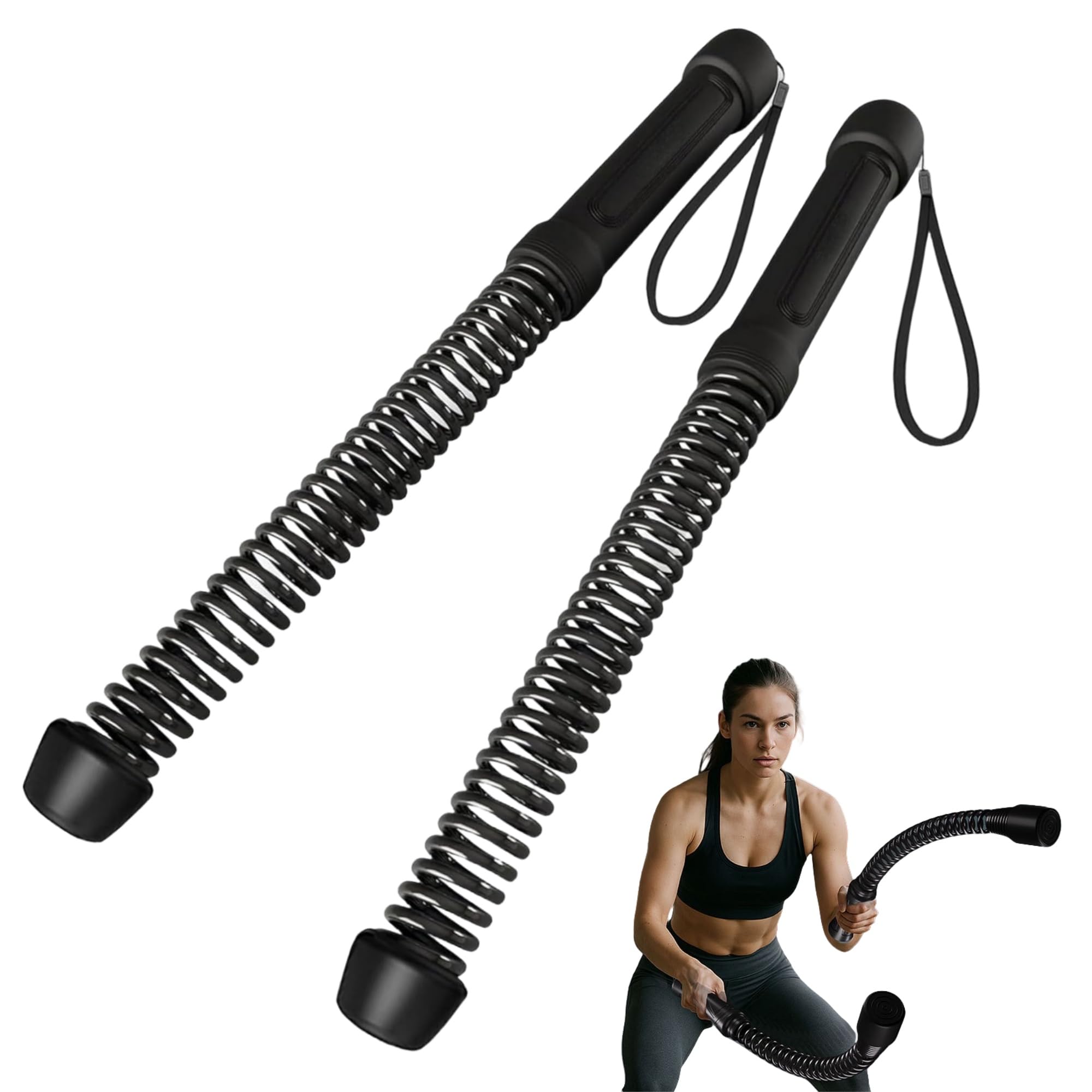 Photo 1 of ** MISSING PARTS** WKNNOXT Cordless Battle Ropes (2-Pack) Portable Workout Ropes for HIIT Workouts,Cardio & Muscle Training,Low-Impact Cardio Training,Home Gym Equipment for Men & Women(1.9LB x 2) (1.8LB*2)