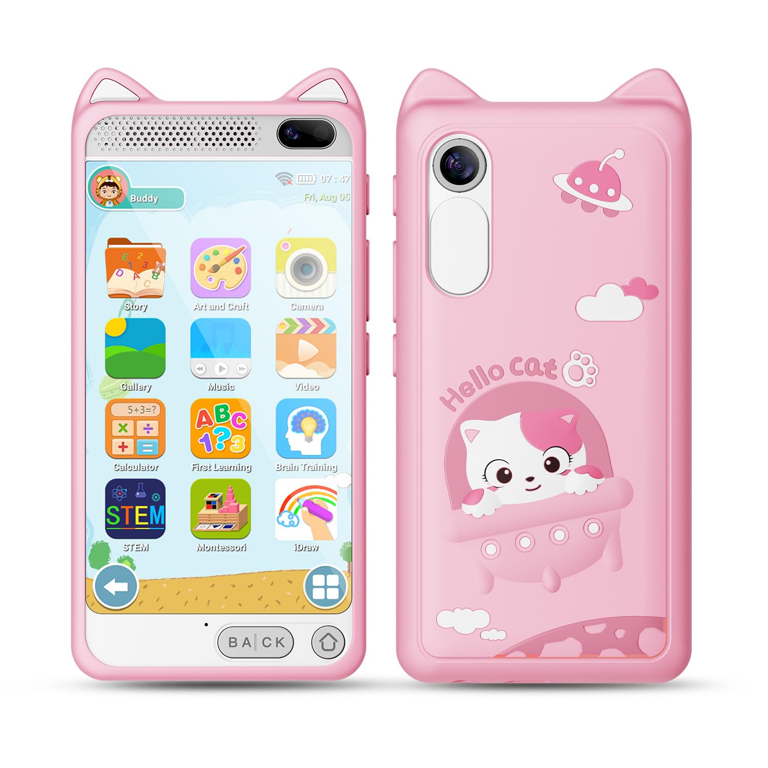 Kids Toy Smartphone Toy Gift for Girlswith Dual Camera, 3.97" Touchscreen Kids Toys Phone with Learning Games, Birthday Gifts Mini Smart Phone Toys Cell Phone Music Player (pink new)