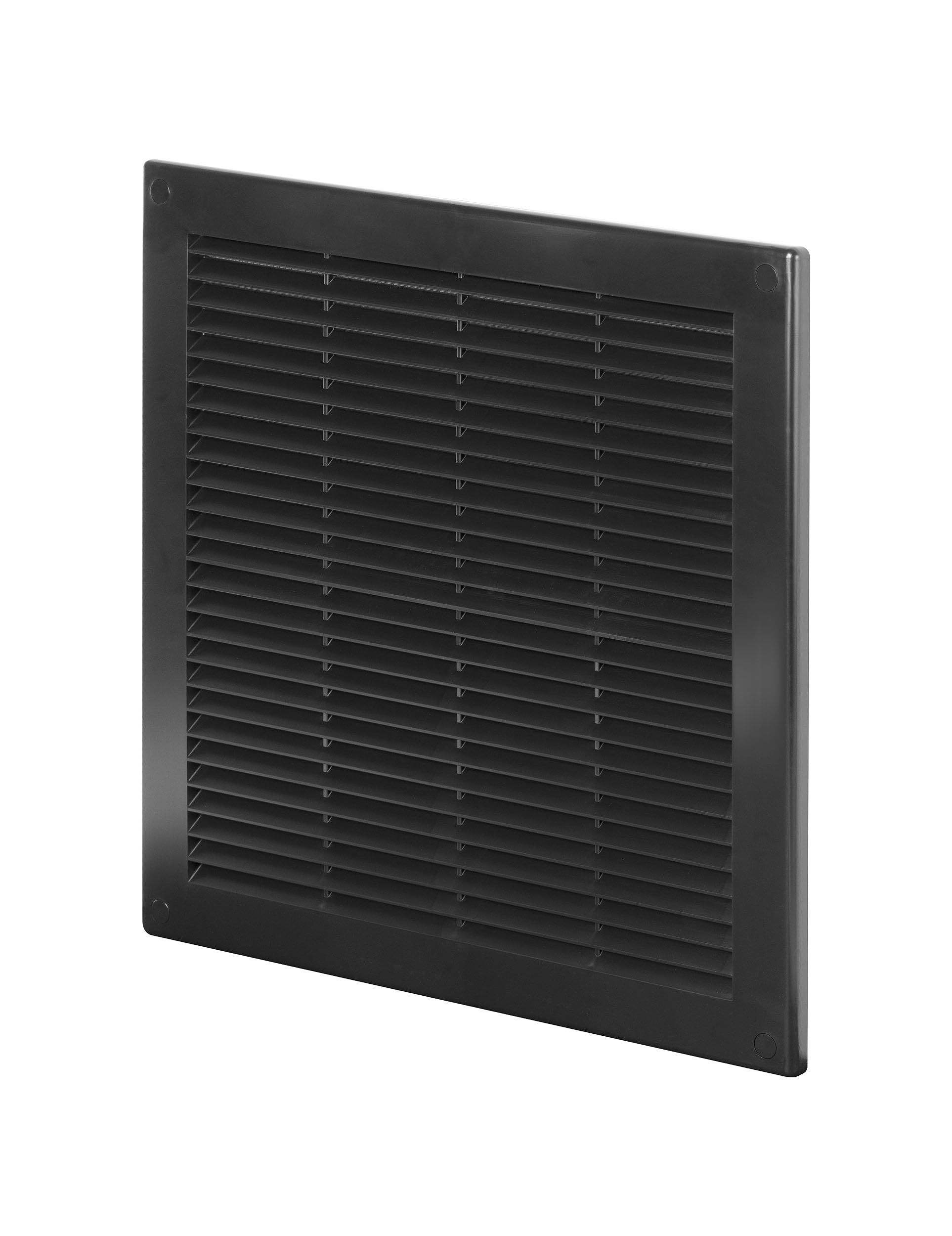Awenta Plastic Air Vent Grille Cover 300x300mm 12x12 inch, Black with Insect Grid Fly Net, Screw Hole Covers for Better Look — image 1