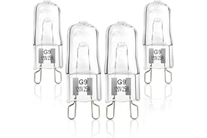 Belleone W10709921 Light Bulb Fit for Whirlpool Microwave Oven - 120V 25W Halogen Light Bulb Fit for KitchenAid Maytag Jenn-Air Over The Stove Range Microwave - Replace W10112515, 4 Pack