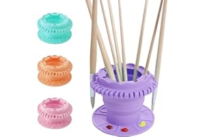 SESENSE Paint Brush Cleaner - Foldable Silicone Paint Brush Cleaner Rinse Cup with Palette and 40 Brush Storage Holder for Classroom Studio Outdoor Painting (1, Purple)