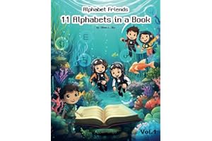 Alphabet Friends - 11 Alphabets in a Book; Arabic, Georgian, Hangul (Korean), Hebrew, Greek, Thai, Armenian, Tibetan, Russian, Hiragana (Japanese)& ... illustration&translation activities