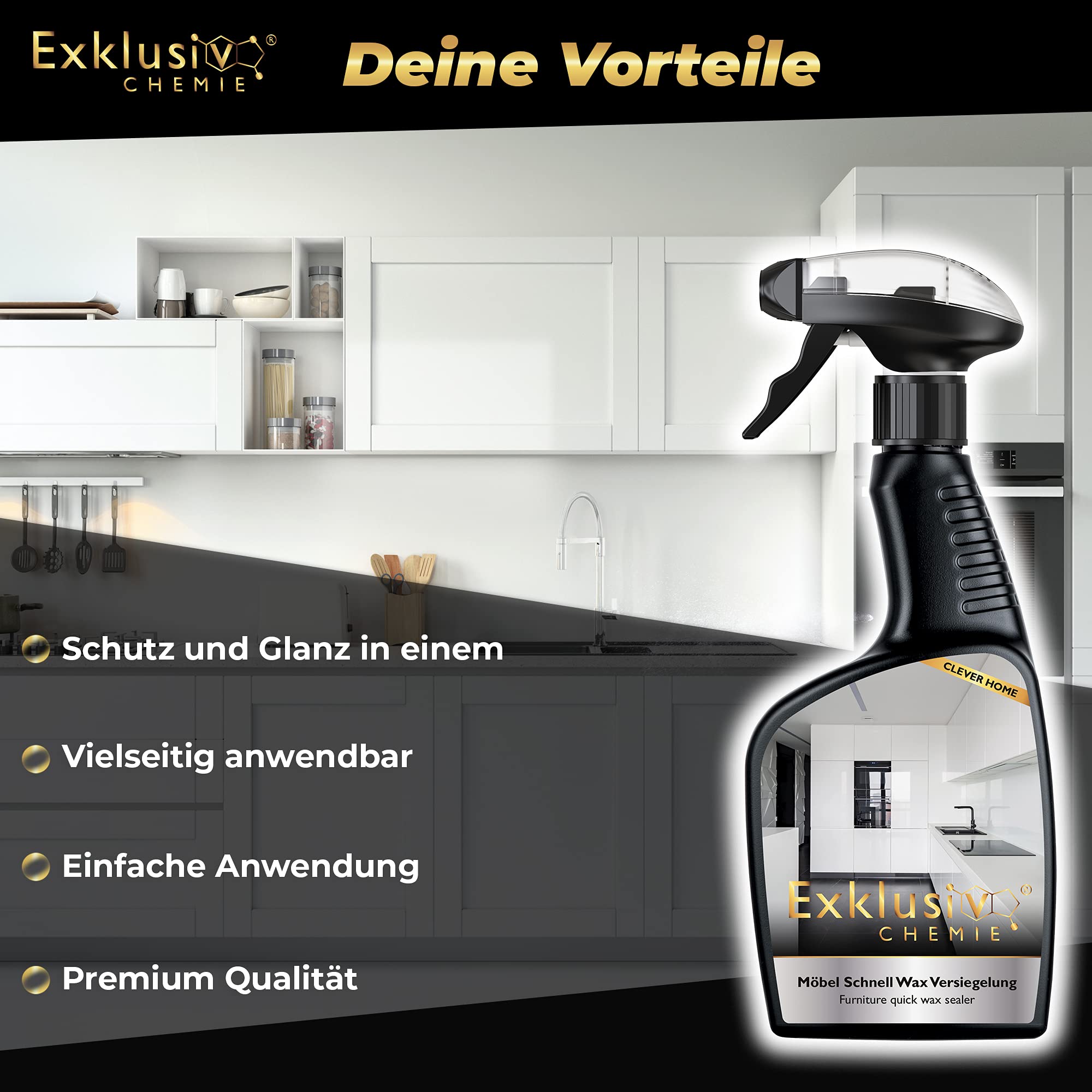 Exklusiv Chemie Möbel Schnell Wax | Hochglanz Versiegelung 500 ml 4