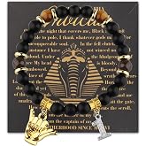 POTIY Hand Sign Beaded Bracelet Black and Gold Fraternity Gift Bracelet Sorority Jewelry Gift for Men