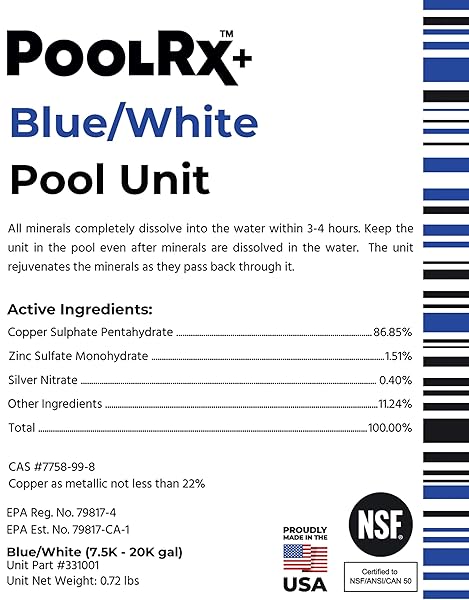 POOLRX+ POOL UNIT 7.5K-20K GALLONS
