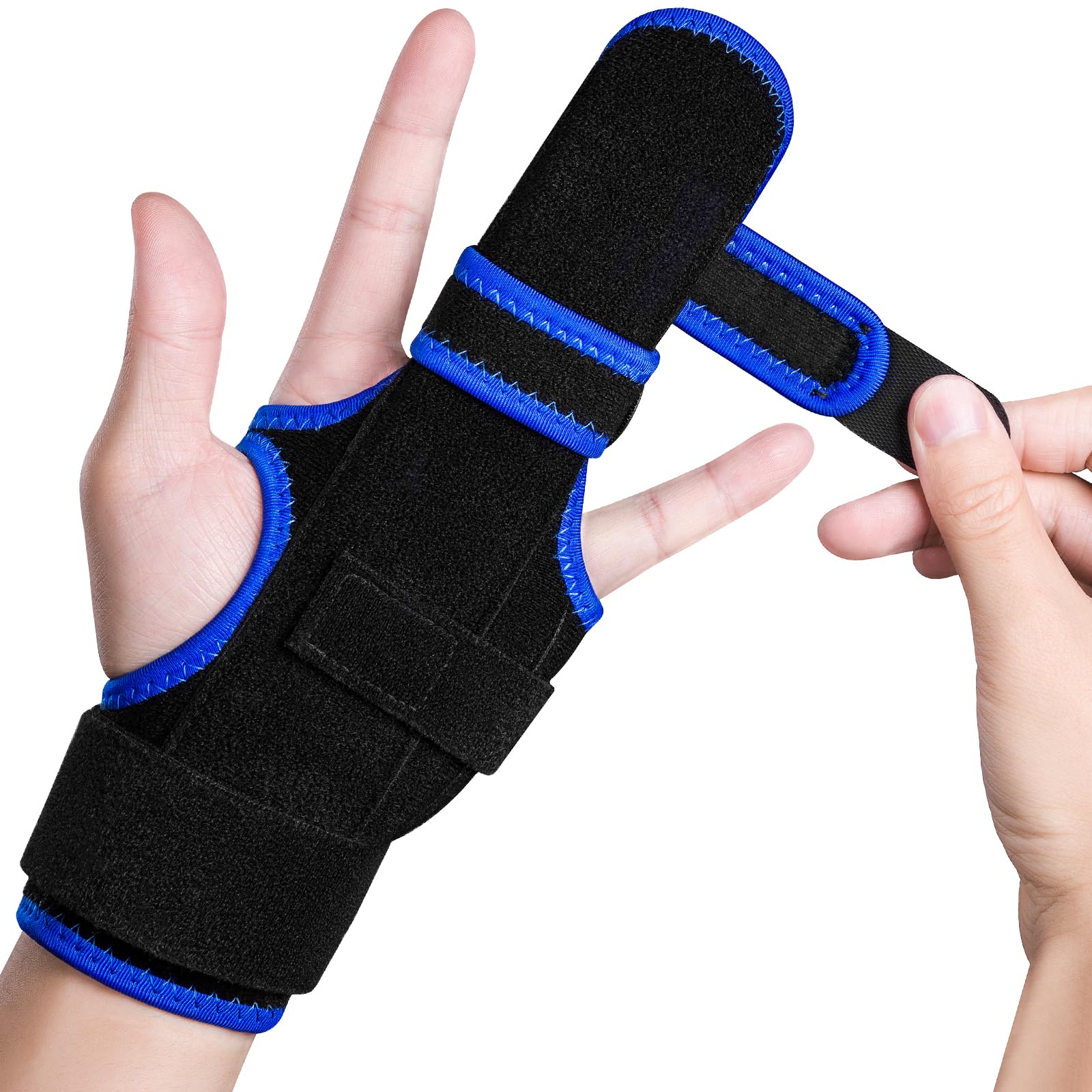 Photo 1 of Tismod  Finger Splint: Support the Middle, Index, little or Ring Finger, Hand Splint Brace-Treating Hand Fractures, Arthritis, Mallet Finger or Metacarpal Fractures (Left Hand)
